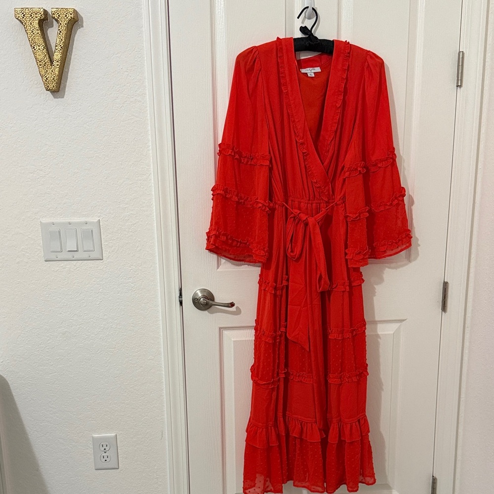 Alexis Vibrant Red Long Sleeve Dress